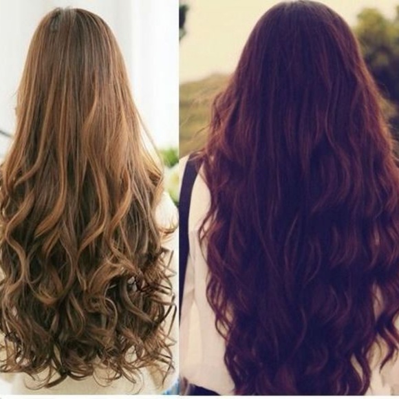 Brand New 24" Curly Wavy #99J Wine Red Hair Extension A Set Of 8 Pieces 18 Clips - Picture 4 of 6